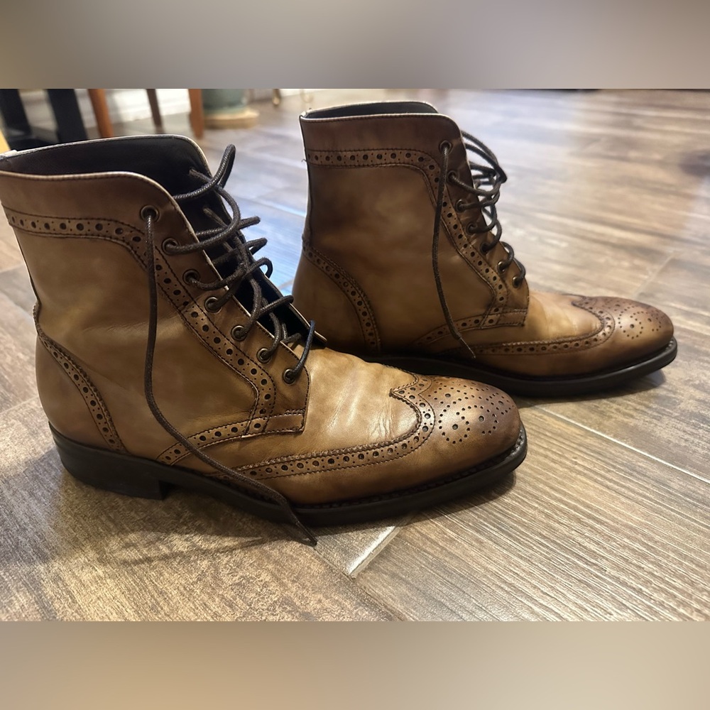 Thursday Boot Company Tan Leather Wingtip Boots